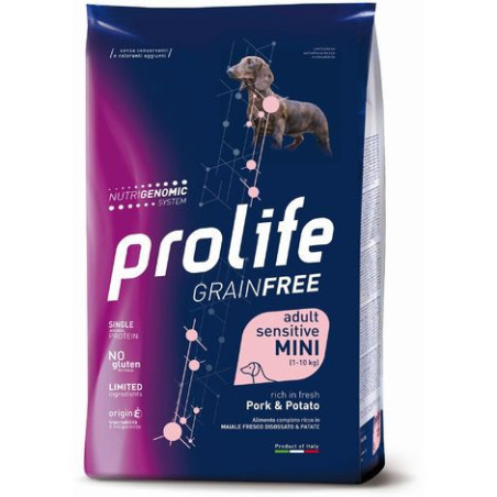 Prolife Cane Grain Free Adult Sensitive Maiale Patata Mini 2 kg - 