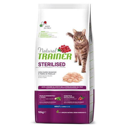 Trainer Natural Gatto adult Sterilised con carni bianche 10 kg - 