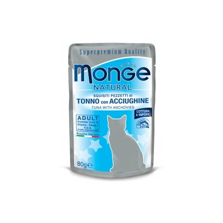 Monge Gatto Natural Tonno Acciughine 80 gr. - 