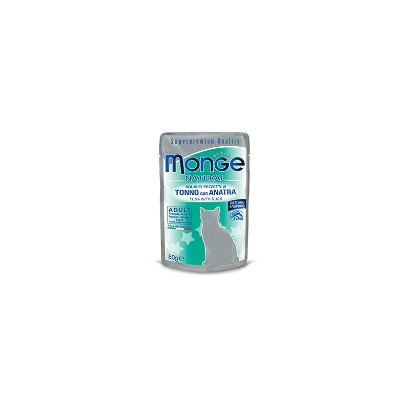 Monge Natural Superpremium Cotti a Vapore au Thon et Canard 80 g Monge Natural Superpremium Cotti a Vapore au Thon et Canard 80 g