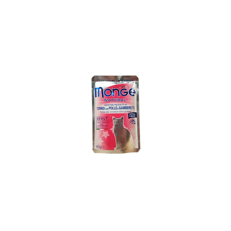 Monge Natural Superpremium Cotti a Vapore au Thon, Poulet et crevettes 80 g Monge Natural Superpremium Cotti a Vapore au Thon, Poulet et crevettes 80 g