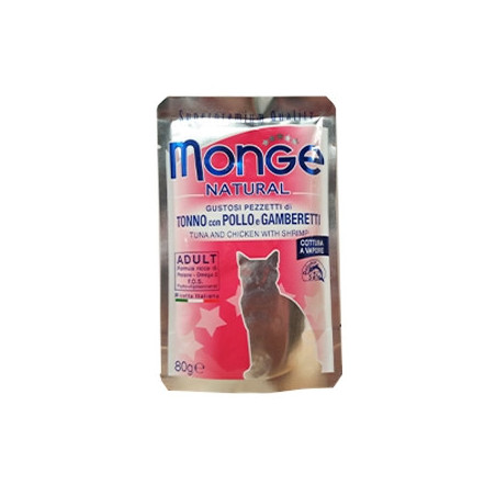 Monge Natural Superpremium Cotti a Vapore con Tonno, Pollo e Gamberetti 80 gr. - 