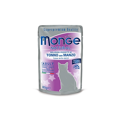 Monge Natural Superpremium Cotti a Vapore au Thon et Bœuf 80 g