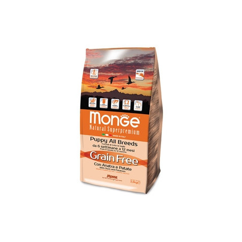 MONGE Natural Superpremium Grain Free au Canard et Pommes de Terre-All Breeds Puppy 2,5 kg