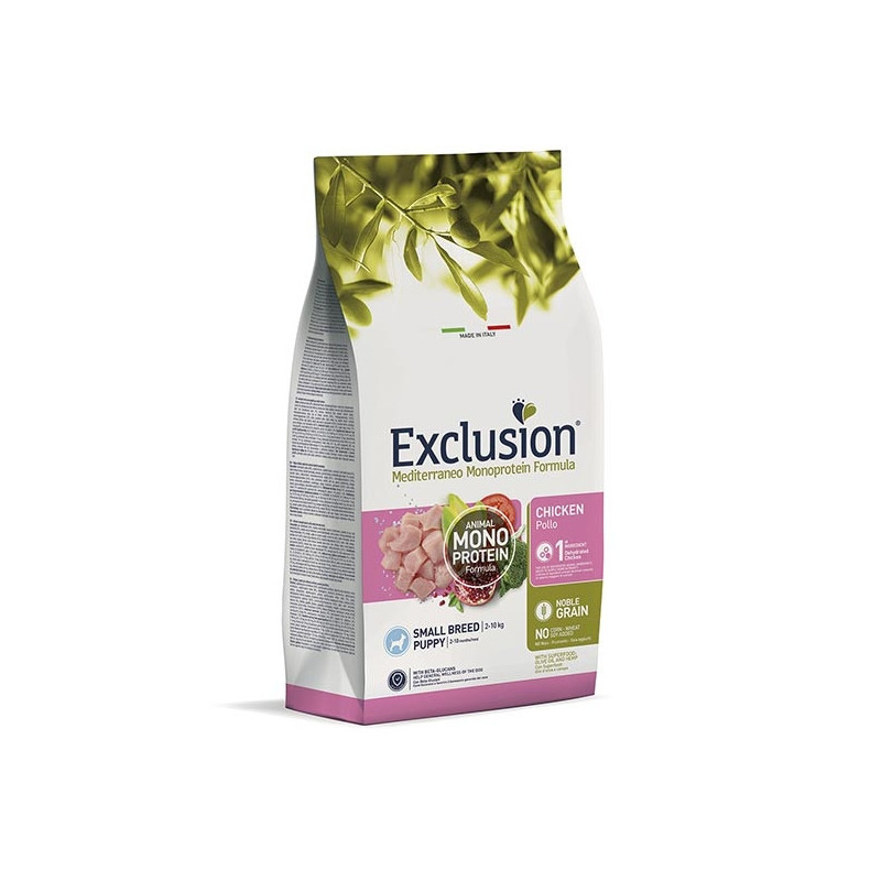 EXCLUSION MEDITERRANEO monoprotéique Puppy Petite Taille poulet 2 kg EXCLUSION MEDITERRANEO monoprotéique Puppy Petite Taille poulet 2 kg