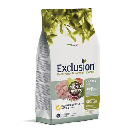 EXCLUSION MEDITERRANEO Monoproteico Mature medium Pollo 12 Kg. - 