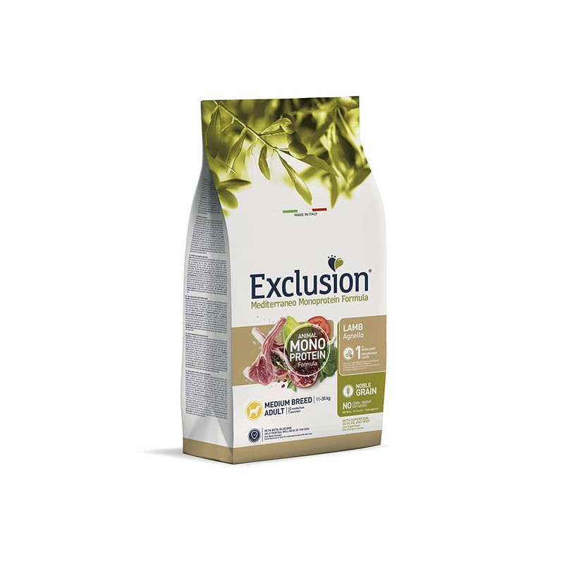 EXCLUSION Mediterraneo Adult medium agneau 12 kg
