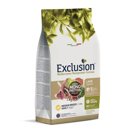 EXCLUSION Mediterraneo Adult medium Agnello 12 Kg . - 