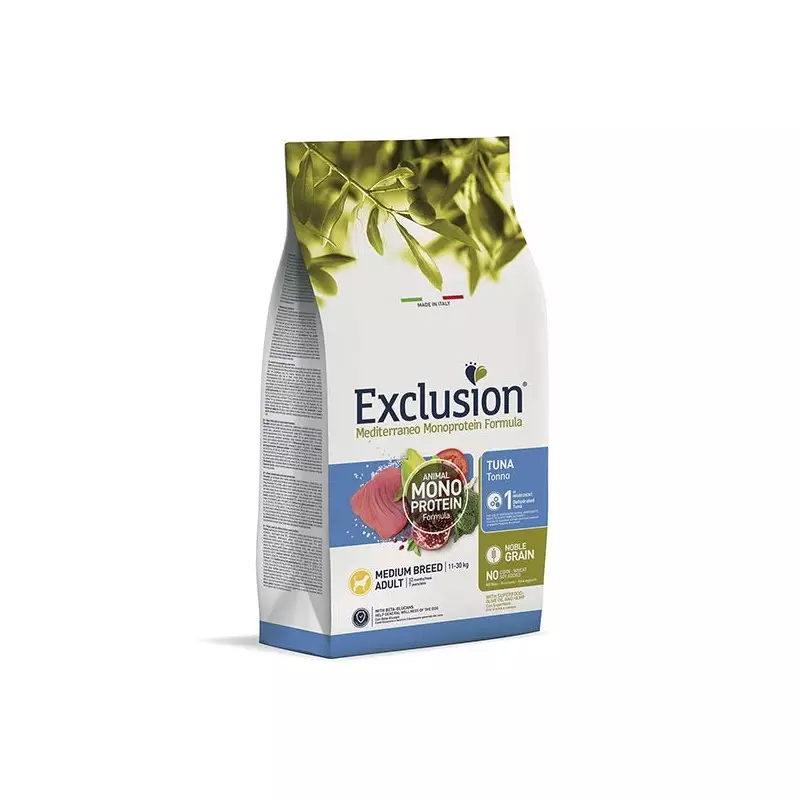 EXCLUSION Mediterraneo Monoproteico Adult medium tonno 3 Kg.