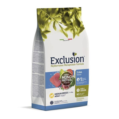 EXCLUSION Mediterraneo Monoproteico Adult medium tonno 3 Kg. - 