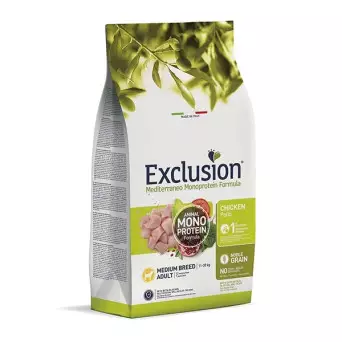EXCLUSION Mediterraneo Monoproteico Adult Medium Pollo 3 Kg. - 