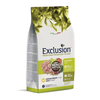 EXCLUSION Mediterraneo Monoproteico Adult Medium Pollo 3 Kg. - 