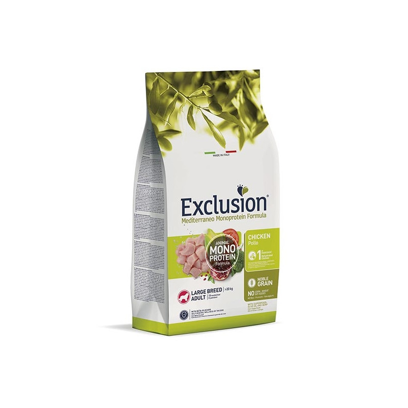 EXCLUSION Mediterraneo monoprotéique Adult large poulet 12 kg EXCLUSION Mediterraneo monoprotéique Adult large poulet 12 kg