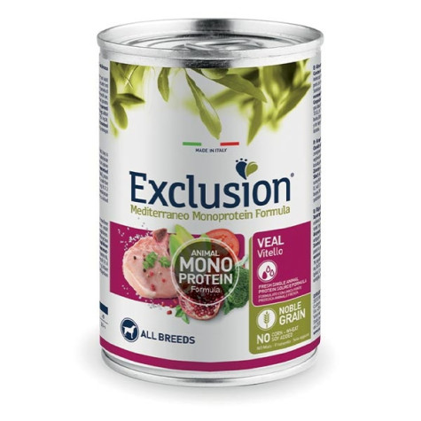 EXCLUSION Mediterraneo Monoprotéique adult avec veau 400 g