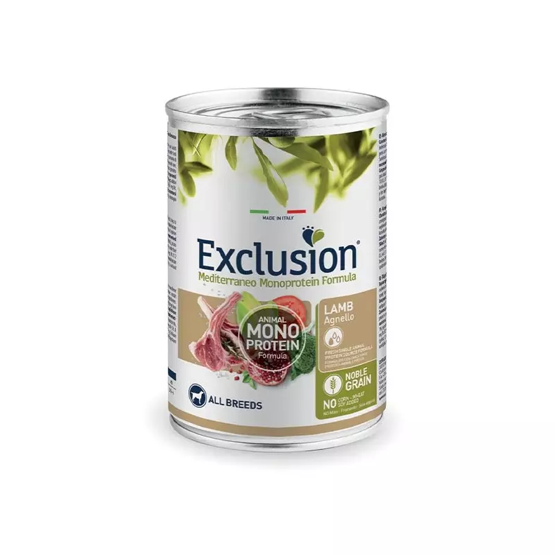 EXCLUSION Mediterranean Monoproteic adult with Lamb 400 g