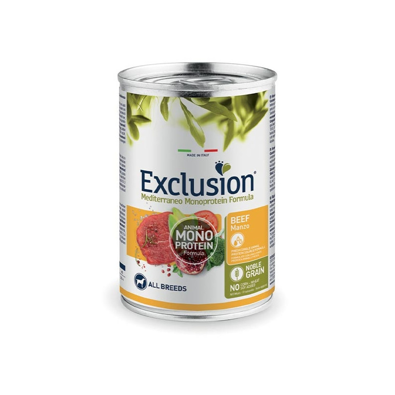 EXCLUSION Mediterraneo Monoprotéique adult Bœuf 400 g EXCLUSION Mediterraneo Monoprotéique adult Bœuf 400 g