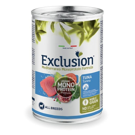 EXCLUSION Mediterraneo Monoproteico adult con Tonno 400 g - 