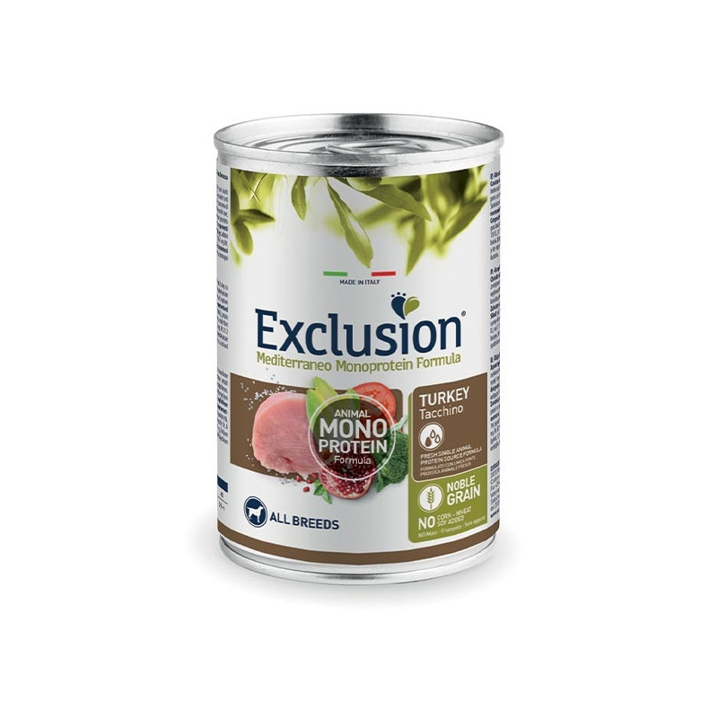 EXCLUSION Mediterraneo Monoprotéique adult Dinde 400 g