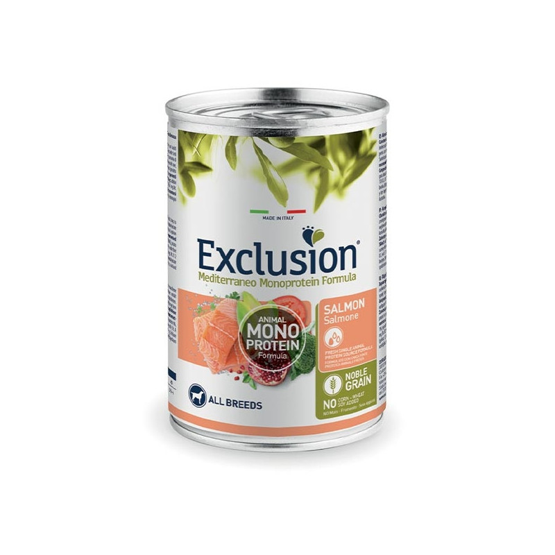 EXCLUSION Mediterraneo Monoprotéique adult au Saumon 400 g EXCLUSION Mediterraneo Monoprotéique adult au Saumon 400 g