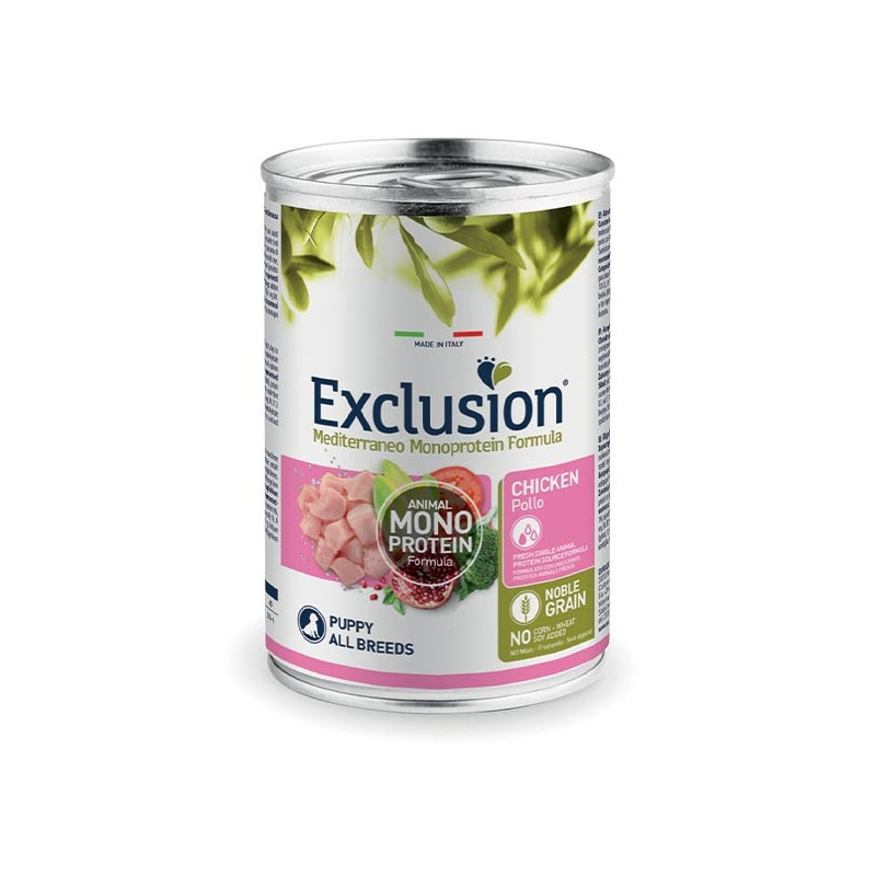 EXCLUSION Mediterraneo Monoprotéique Puppy Poulet 400 g EXCLUSION Mediterraneo Monoprotéique Puppy Poulet 400 g