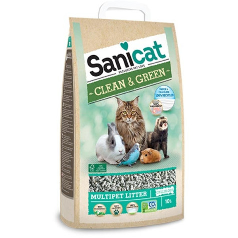SANICAT Clean & Green Cellulose Litter 10 lt.