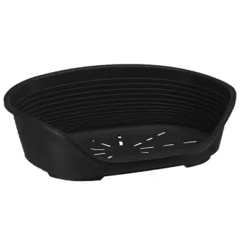 FERPLAST Plastic Bed Siesta Deluxe Black 70.5 x 52 xh 23.5 cm