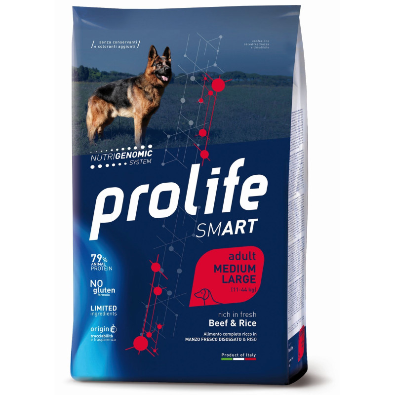 PROLIFE Cane Smart Adult Manzo&Riso Medium/large 12 kg