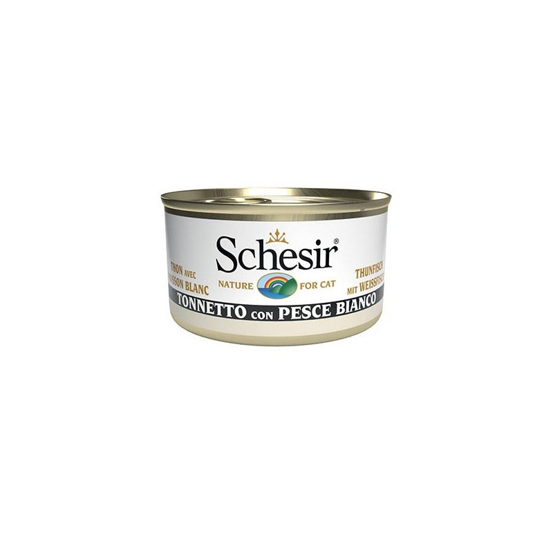 Schesir Gatto - Spezialitäten des Meeres Thunfisch und Weißfisch 85 g