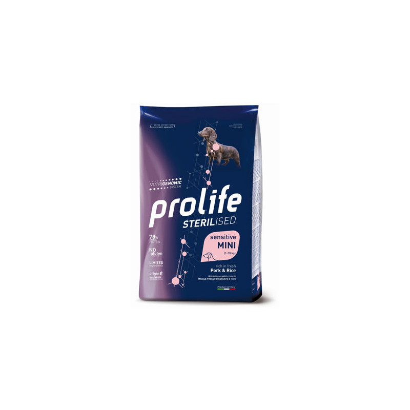 PROLIFE Cane Sterilised Sensitive Adult Maiale&Riso Mini 7 kg