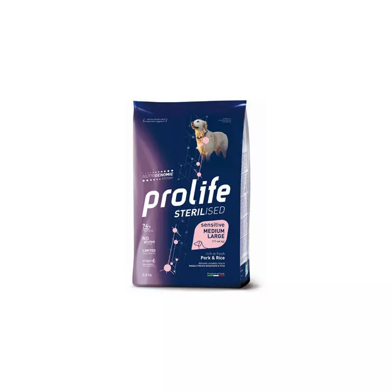 PROLIFE Dog Sterilised Sensitive Adult Schweinefleisch & Reis mittelgroß 2,5 kg