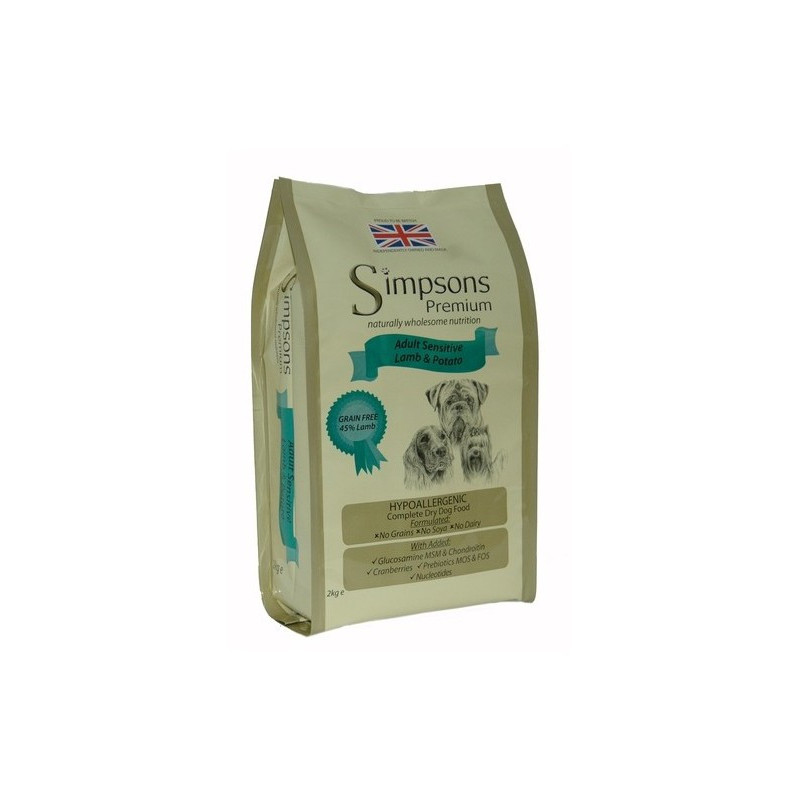 SIMPSONS Premium chien adult sensitive agneau et pommes de terre 12 kg