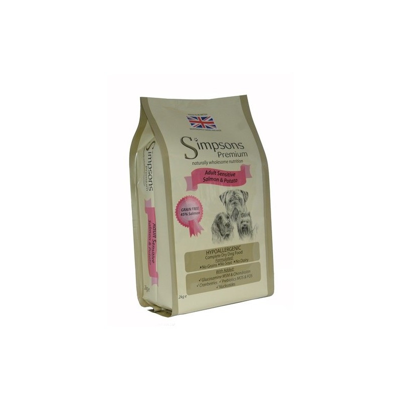 SIMPSONS Premium chien adult sensitive saumon et pommes de terre 2 kg SIMPSONS Premium chien adult sensitive saumon et pommes de terre 2 kg