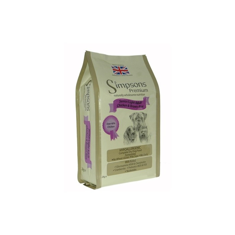 SIMPSONS Premium chien senior light poulet et riz integrale 12 kg SIMPSONS Premium chien senior light poulet et riz integrale 12 kg