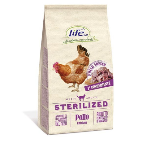 LIFE PET CARE Natürliche Inhaltsstoffe Erwachsene sterilisiert mit Huhn 1,5 kg.