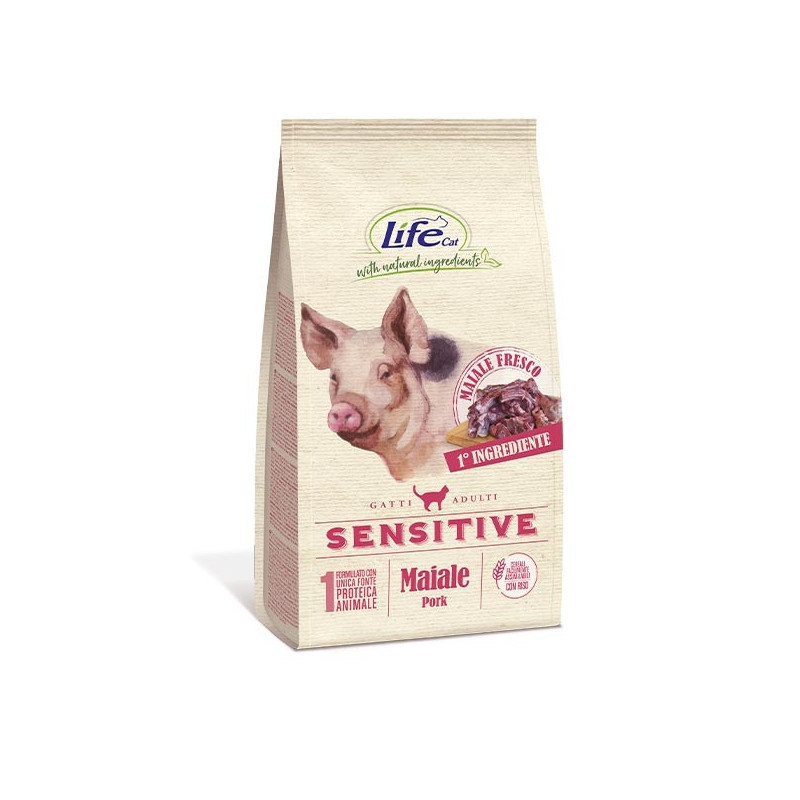 LIFE PET CARE Natural Ingredients Adult Sensitive avec Porc 400 g. LIFE PET CARE Natural Ingredients Adult Sensitive avec Porc 400 g.
