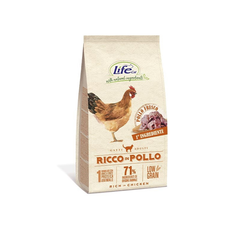 LIFE PET CARE Natural Ingredients Adult Low Grain Ricco in Pollo 1,5 kg.