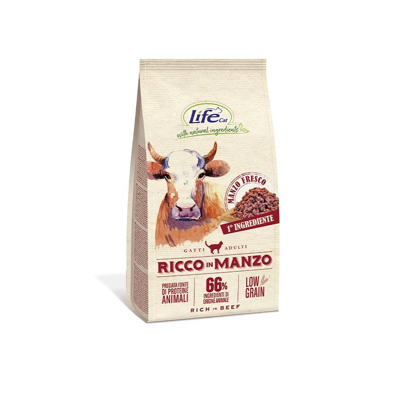 LIFE PET CARE Natural Ingredients Adult Low Grain Ricco in Manzo 400 gr.