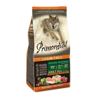 PRIMORDIAL Dry Food for Adult Dogs Chicken and Salmon Grain Free 2 kg.