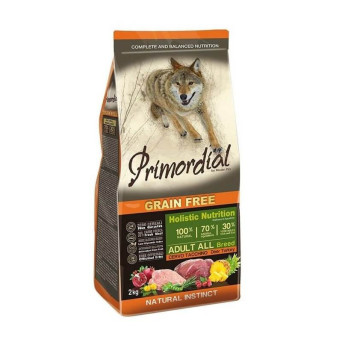 PRIMORDIAL Trockenfutter für ausgewachsene Hunde Wild und Pute Getreidefrei 12 kg.