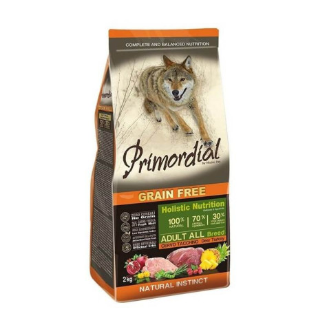 PRIMORDIAL Trockenfutter für ausgewachsene Hunde Wild und Pute Getreidefrei 2 kg.