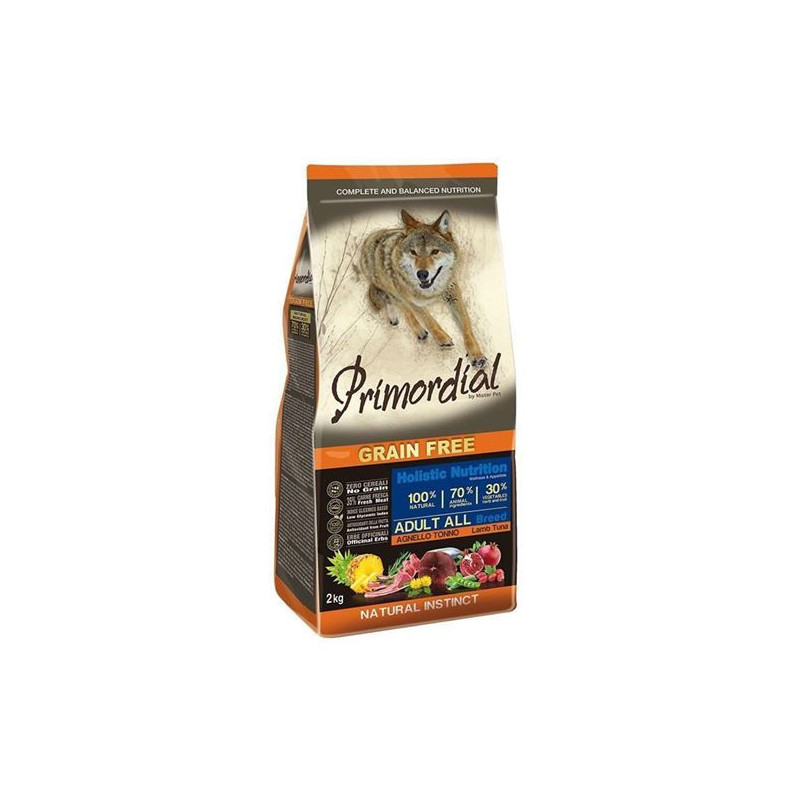 PRIMORDIAL Dry Food for Adult Dogs Lamb and Tuna Grain Free 2 kg.