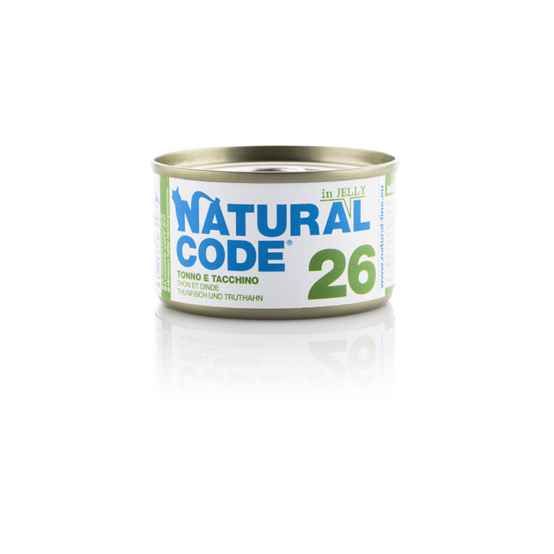 Natural Code - 26 Thon et Dinde in jelly 85 g. Natural Code - 26 Thon et Dinde in jelly 85 g.