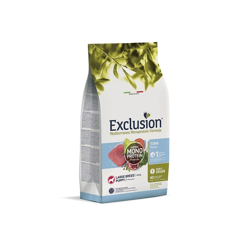 EXCLUSION MEDITERRANEO Monoprotein Puppy Large Breed avec Thon 12 kg. EXCLUSION MEDITERRANEO Monoprotein Puppy Large Breed avec Thon 12 kg.