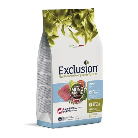 EXCLUSION MEDITERRANEO Monoprotein Puppy Large Breed avec Thon 12 kg.