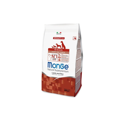 MONGE Natural Superpremium All Breeds Puppy et Junior Agneau et Riz 800 g.