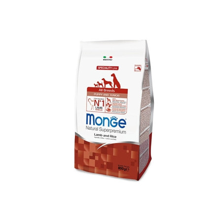 MONGE Natural Superpremium All Breeds Puppy & Junior Agnello e Riso 800 gr. - 