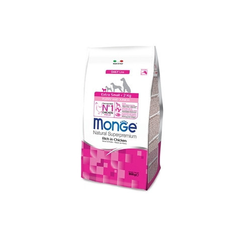 MONGE Natural Superpremium Extra Small Puppy et Junior Ricco di Poulet 800 g.