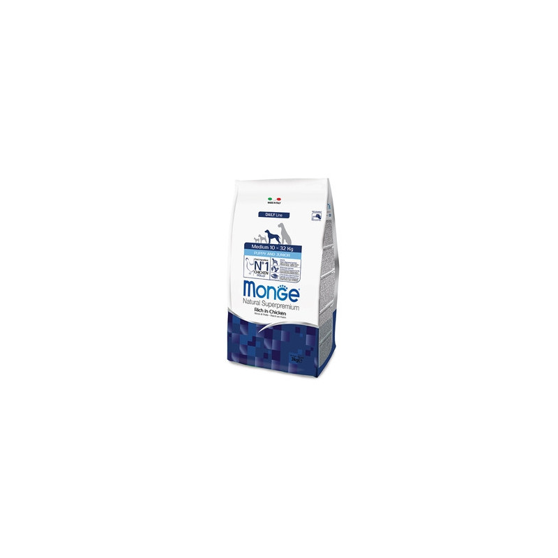 MONGE Natural Superpremium Medium Puppy et Junior Ricco di Poulet 800 g. MONGE Natural Superpremium Medium Puppy et Junior Ricco di Poulet 800 g.