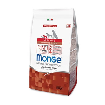 MONGE Natural Superpremium Mini Puppy & Junior Agnello e Riso 800gr. - 