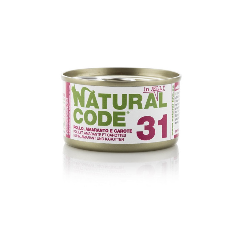 NATURAL CODE - 31 Poulet,Amaranto et Carottes in jelly 85 g.